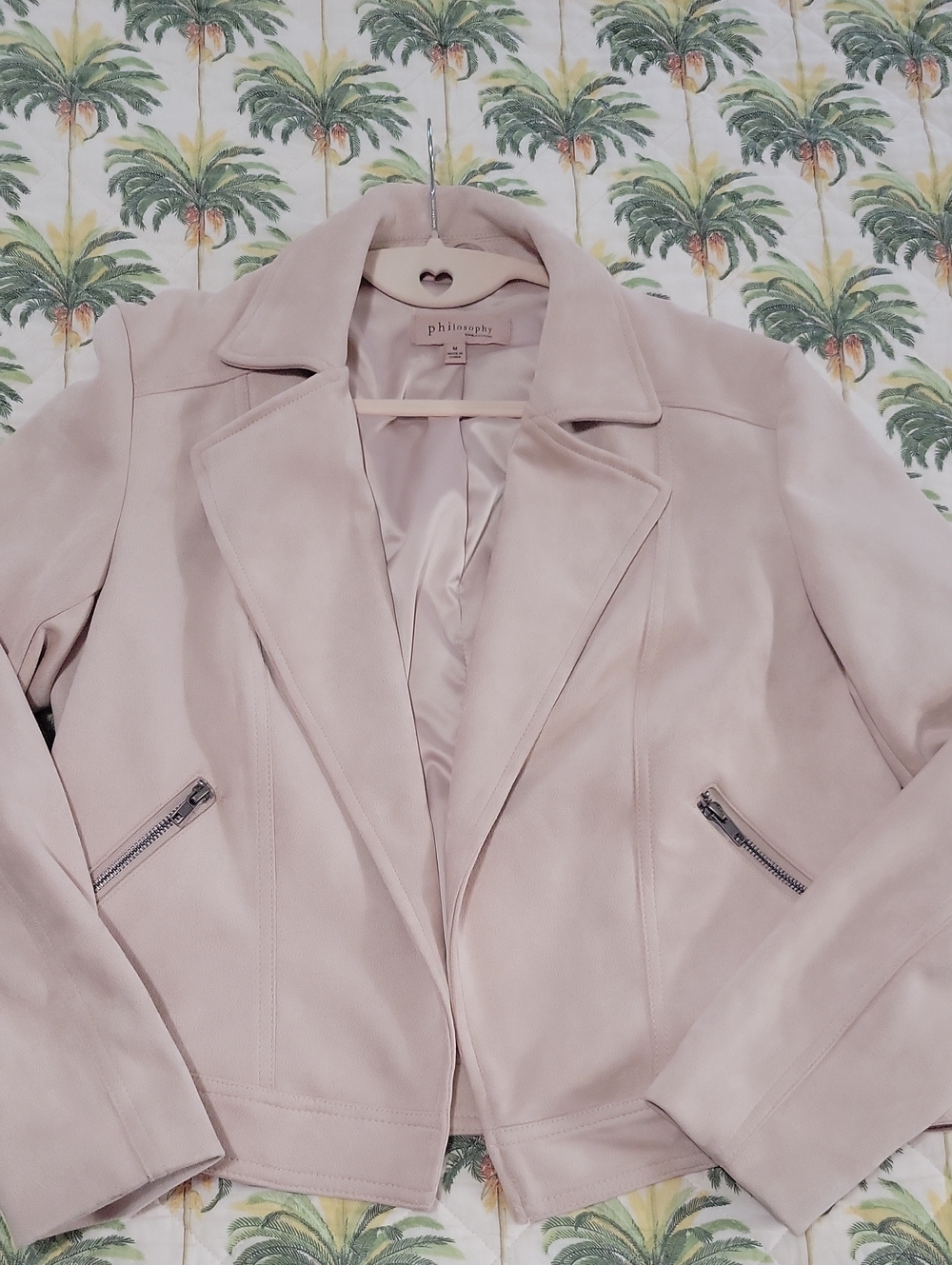 EUC --Philosophy Blush Pink Suede Moto Jacket